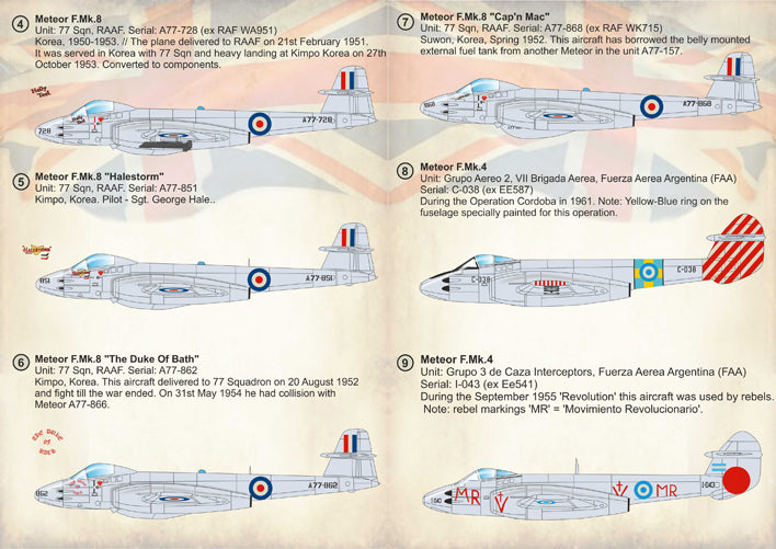 Print Scale PSL72233 1:72 Gloster Meteor F.4 and F.8