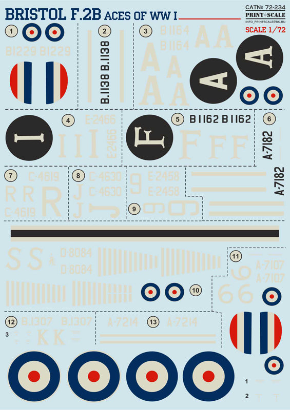 Print Scale PSL72234 1:72 Bristol F.2B Fighter Aces of WWI