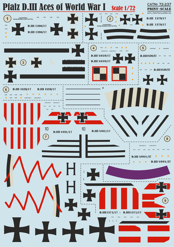 Print Scale PSL72237 1:72 Pfalz D.III Aces of WWI