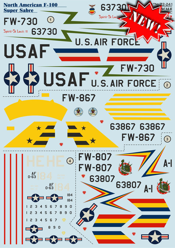 Print Scale PSL72241 1:72 North-American F-100D/F-100F Super Sabre