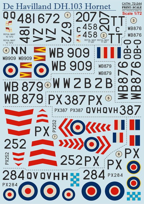 Print Scale PSL72244 1:72 de Havilland DH-103 Hornet [Mk.1 Mk.3 Mk.21]