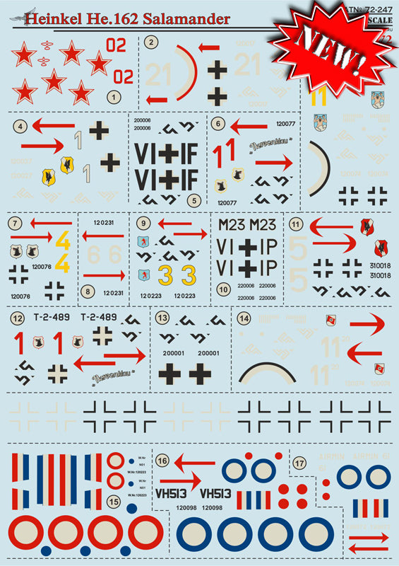Print Scale PSL72247 1:72 Heinkel He-162A-1/He-162A-2 Salamander
