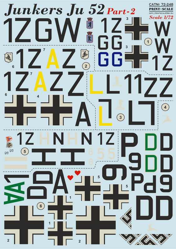 Print Scale PSL72248 1:72 Junkers Ju-52/3m Part 2