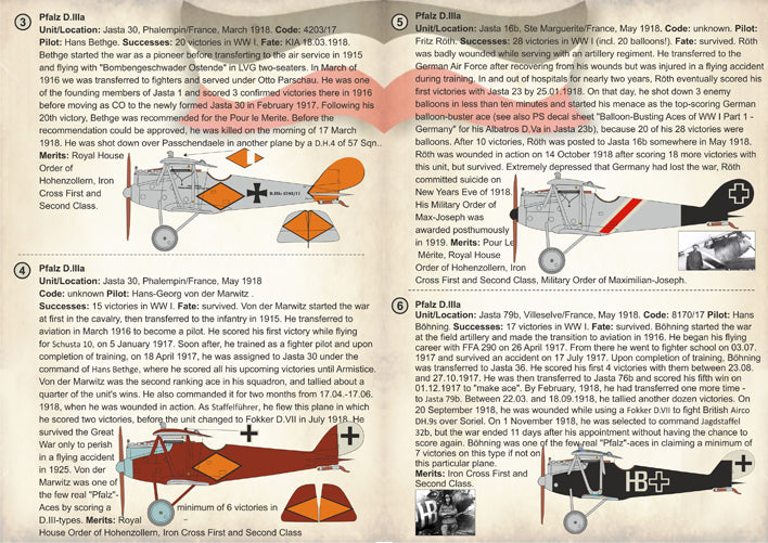 Print Scale PSL72253 1:72 Pfalz D.IIIa Aces of World War I