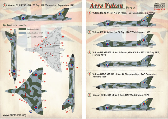 Print Scale PSL72256 1:72 Avro Vulcan B.2/K.2 Part-2