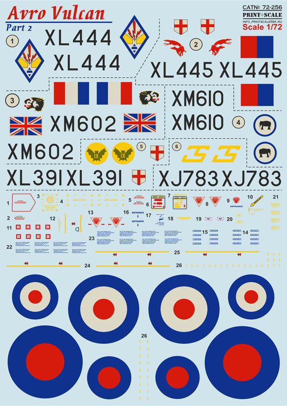 Print Scale PSL72256 1:72 Avro Vulcan B.2/K.2 Part-2