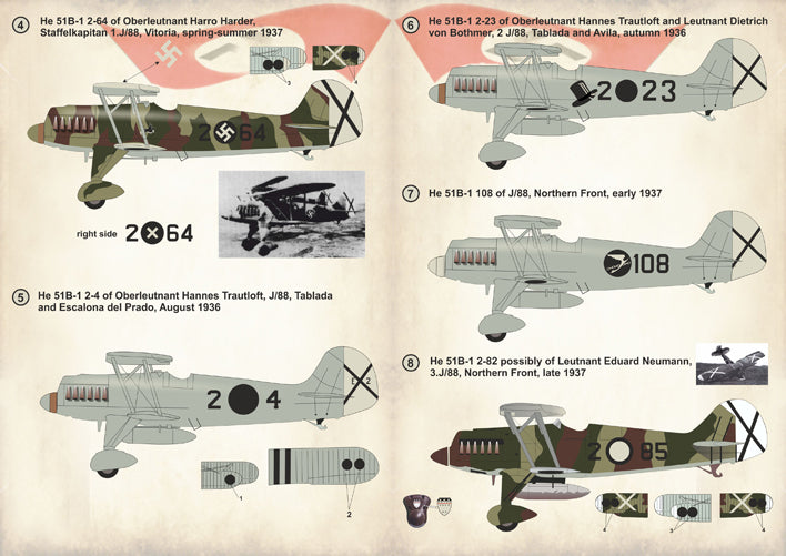 Print Scale PSL72258 1:72 Heinkel He-51B-1 Aces Legion Condor Pt 1