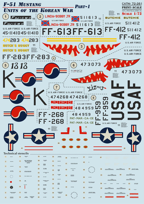 Print Scale PSL72261 1:72 North-American F-51 Mustang Korean War