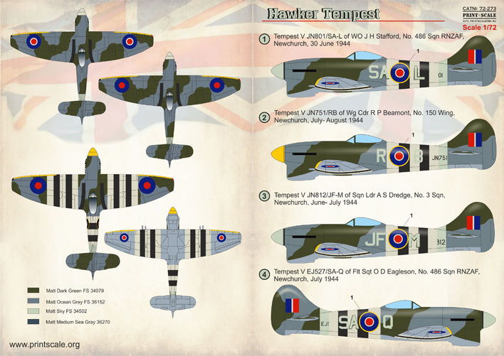 Print Scale PSL72273 1:72 Hawker Tempest Mk.V