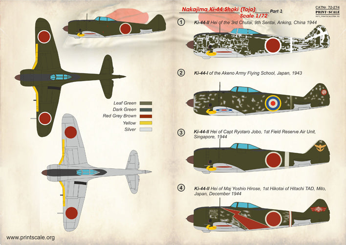 Print Scale PSL72274 1:72 Nakajima Ki-44 Shoki Part-1