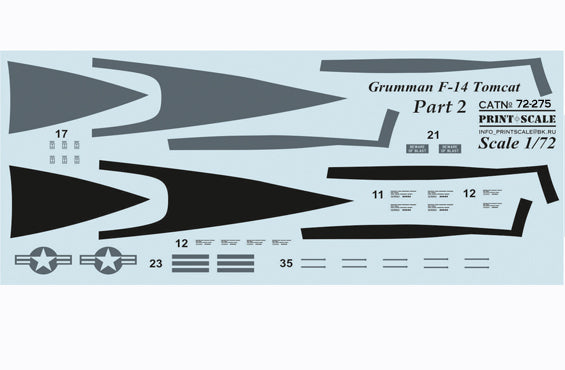 Print Scale PSL72275 1:72 Grumman F-14A/F-14B Tomcat VF-211 and VF-103 x 2