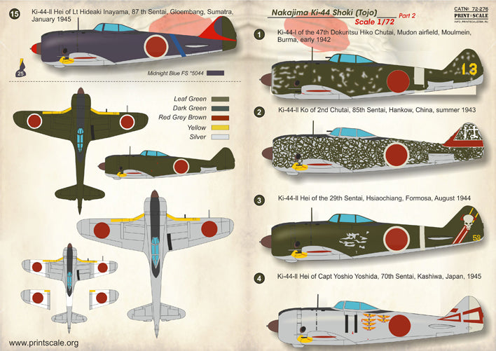 Print Scale PSL72276 1:72 Nakajima Ki-44 Shoki Part-2