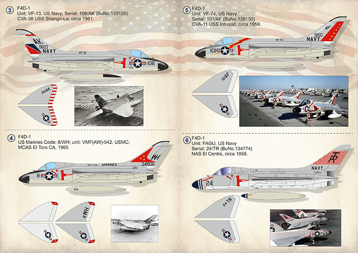 Print Scale PSL72297 1:72 Douglas F4D-1 Skyray x 6 schemes 1