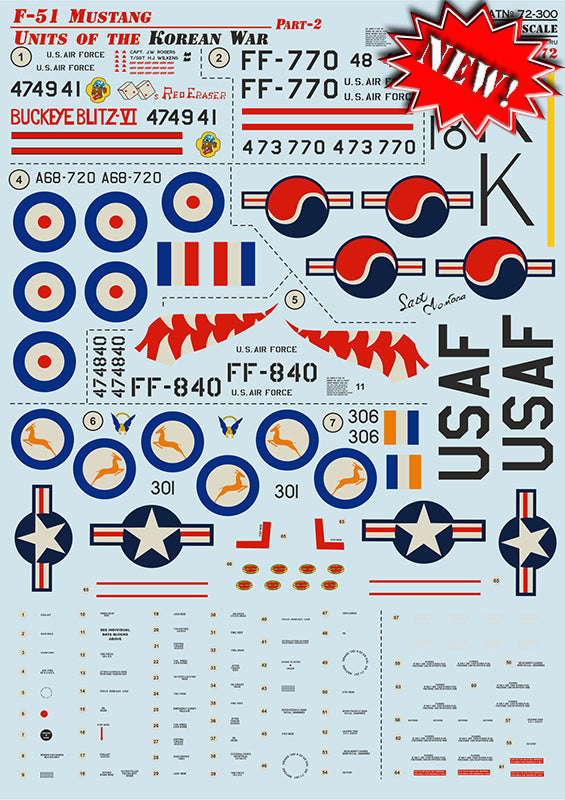 Print Scale PSL72300 1:72 North-American F-51 Mustang 1/72 Part 2 [P-51D]
