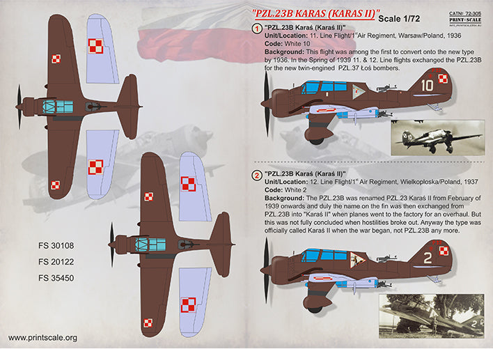 Print Scale PSL72305 1:72 PZL P.23B Karas