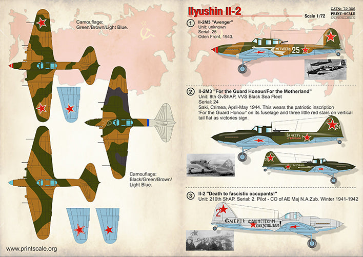 Print Scale PSL72306 1:72 Ilyushin Il-2/Il-2M3/Il-2T