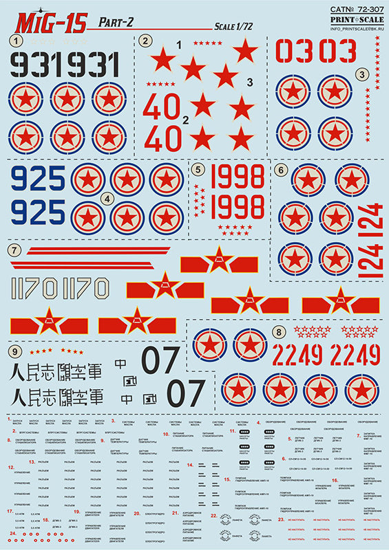 Print Scale PSL72307 1:72 Mikoyan MiG-15 in Korean War