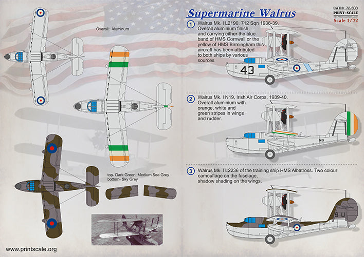 Print Scale PSL72308 1:72 Supermarine Walrus