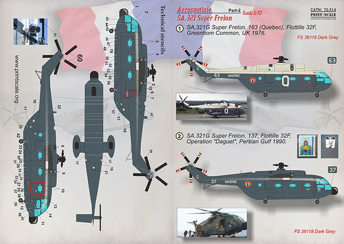 Print Scale PSL72314 1:72 S.A.321 Super Frelon Part-2