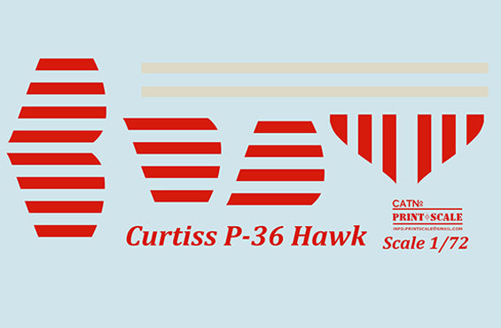 Print Scale PSL72315 1:72 Curtiss P-36 Hawk / Mohawk Mk.IV Decals