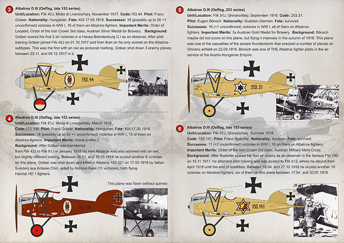 Print Scale PSL72316 1:72 Austro-Hungarian Aces Albatros D.III -Fighters