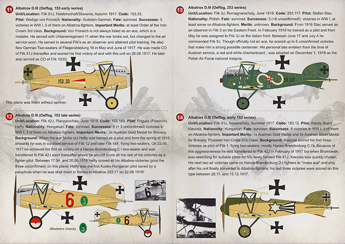 Print Scale PSL72316 1:72 Austro-Hungarian Aces Albatros D.III -Fighters