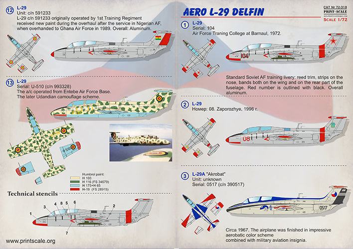 Print Scale PSL72318 1:72 Aero L-29 Delfin 1