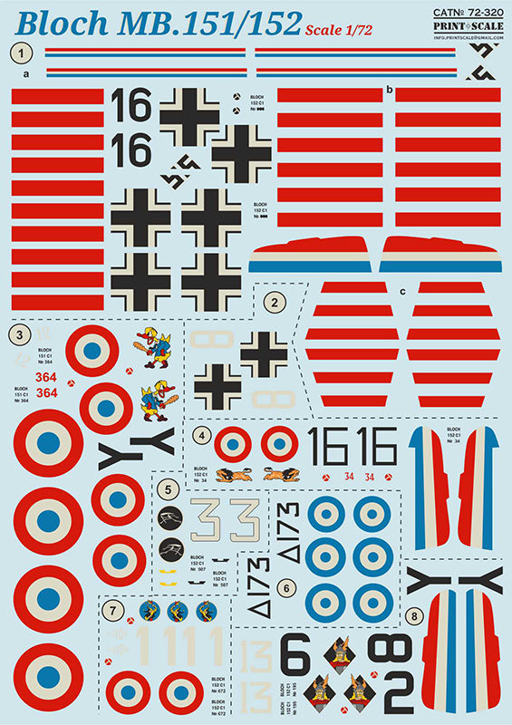 Print Scale PSL72320 1:72 Marcel-Bloch MB.151C.1/MB.152 1