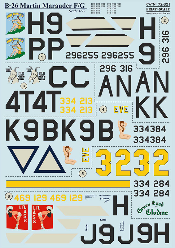 Print Scale PSL72321 1:72 Martin Marauder B-26F/B-26G 1