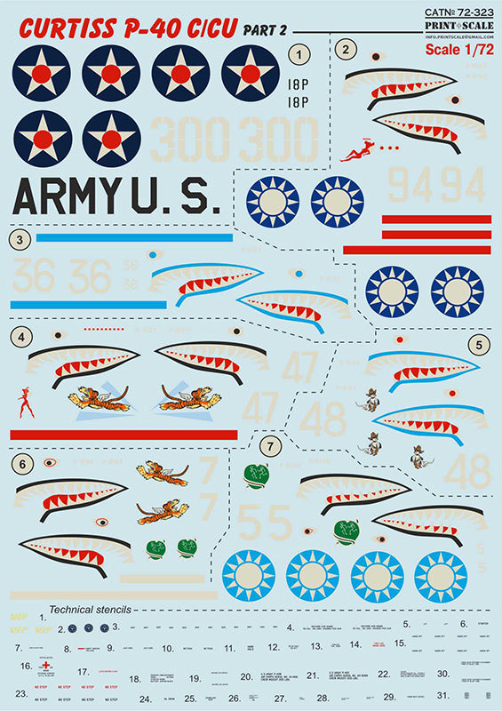 Print Scale PSL72323 1:72 Curtiss P-40 Part 2 / 72-323 / 1