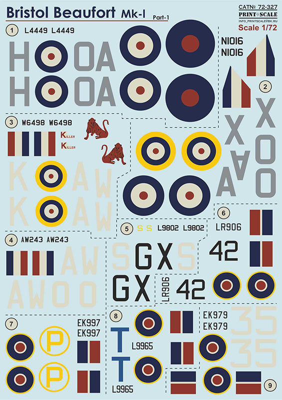 Print Scale PSL72327 1:72 Bristol Beaufort Part 1 1