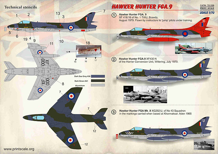 Print Scale PSL72336 1:72 Hawker Hunter FGA.9 1
