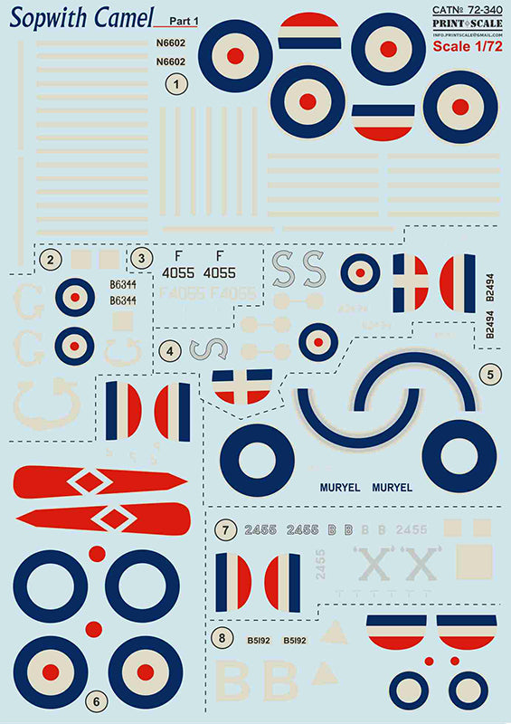 Print Scale PSL72340 1:72 Sopwith Camel Part-1 1