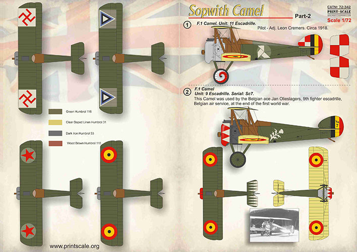 Print Scale PSL72342 1:72 Sopwith Camel Part-2 1