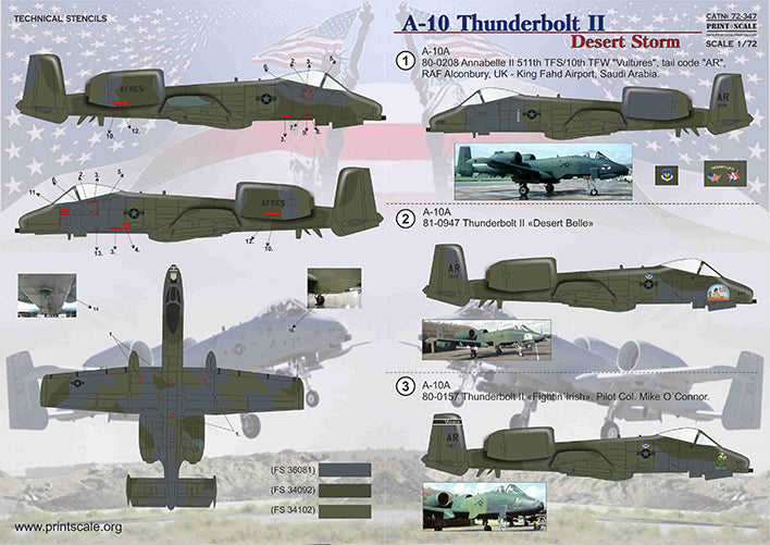 Print Scale PSL72347 1:72 Fairchild A-10 Thunderbolt II Desert Storm 1