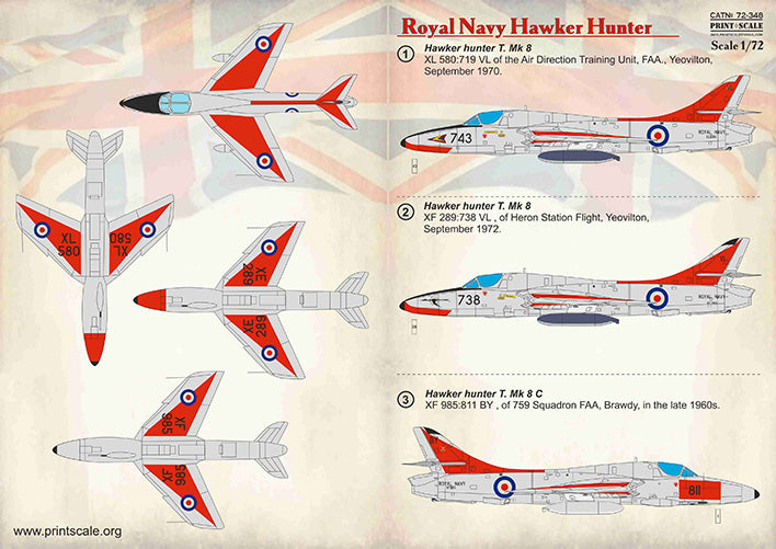 Print Scale PSL72348 1:72 Royal Navy Hawker Hunter 1