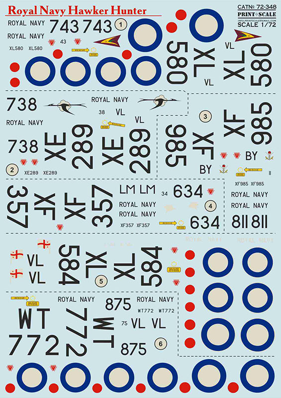 Print Scale PSL72348 1:72 Royal Navy Hawker Hunter 1