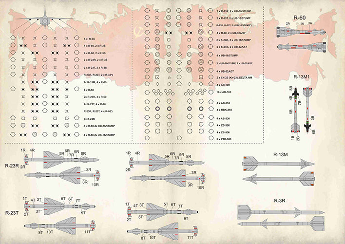 Print Scale PSL72349 1:72 Mikoyan MiG-23 Technical stencils
