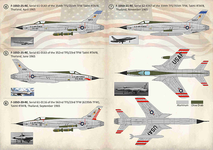 Print Scale PSL72352 1:72 Silver Republic F-105D Thunderchiefs the Vietnam War 1