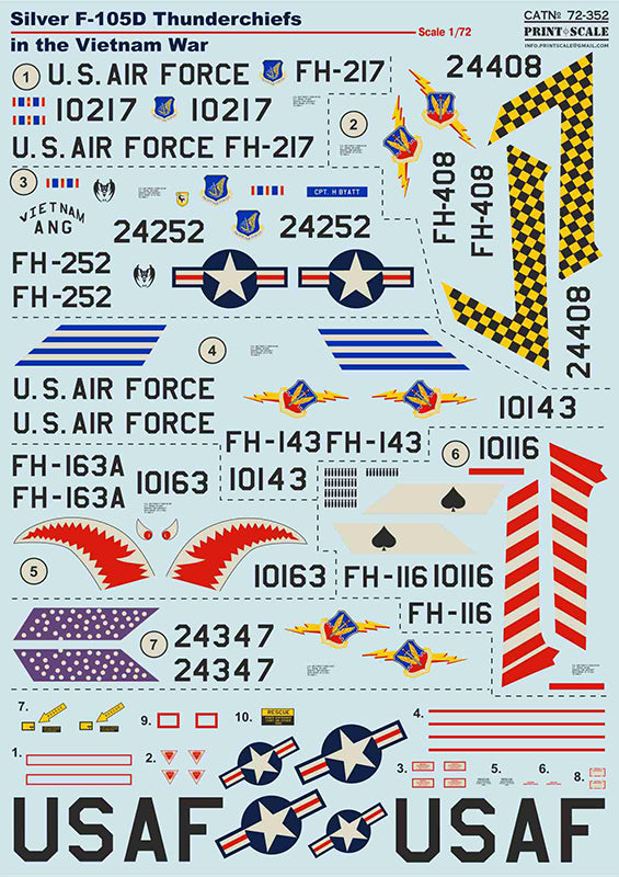 Print Scale PSL72352 1:72 Silver Republic F-105D Thunderchiefs the Vietnam War 1