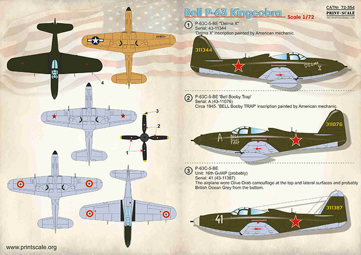 Print Scale PSL72354 1:72 Bell P-63 Kingcobra 1