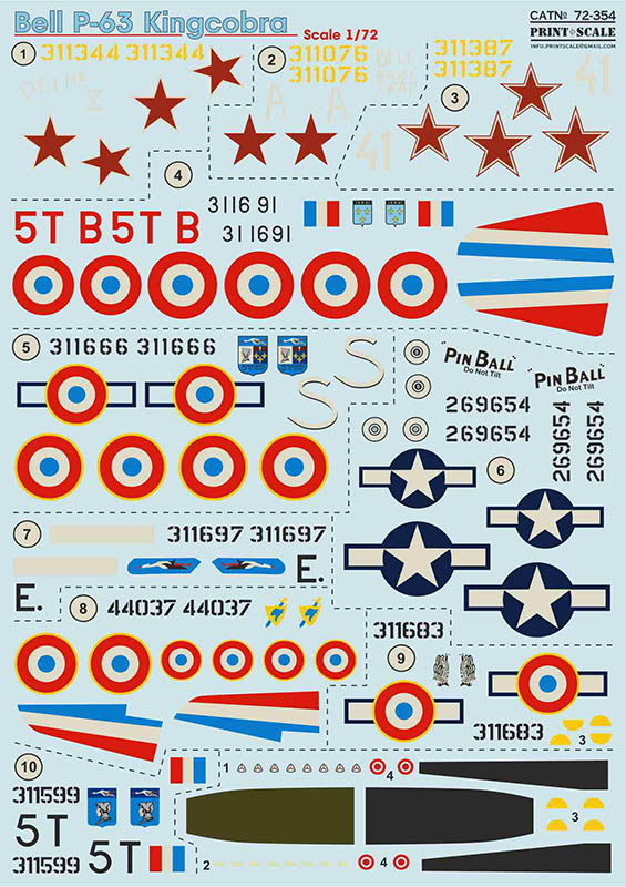 Print Scale PSL72354 1:72 Bell P-63 Kingcobra 1