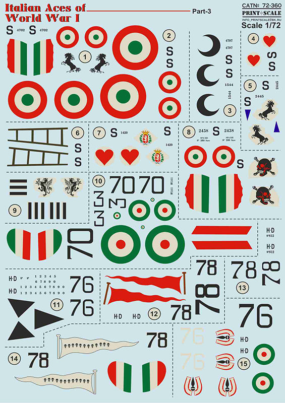 Print Scale PSL72360 1:72 Italian Aces of WW I