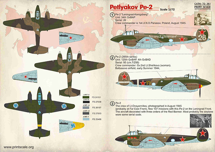 Print Scale PSL72361 1:72 Petlyakov Pe-2 1