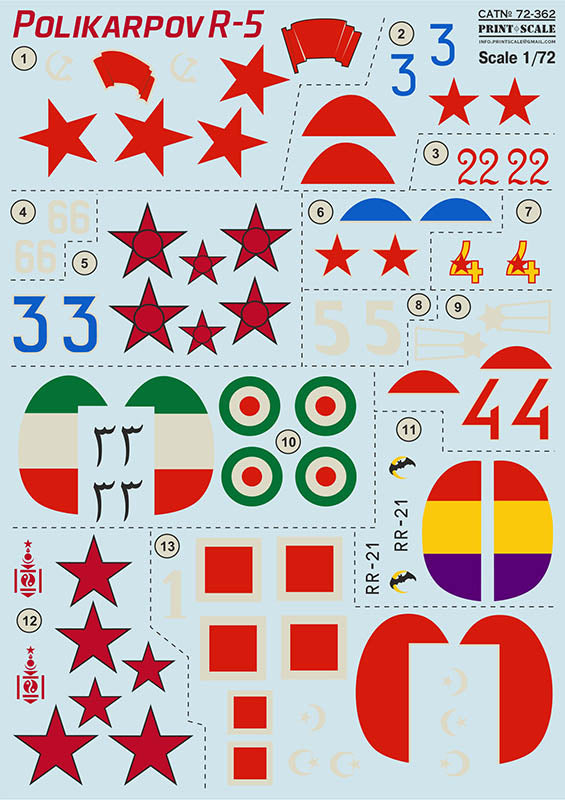 Print Scale PSL72362 1:72 Polikarpov R-5 1
