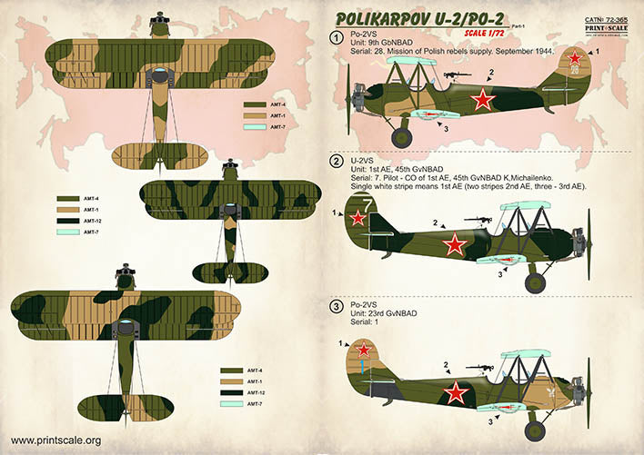 Print Scale PSL72365 1:72 Polikarpov U-2/Po-2 Part 1 1