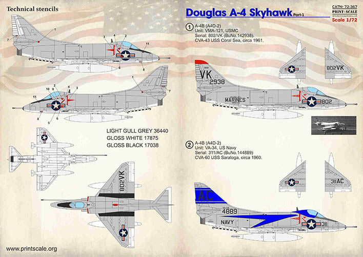 Print Scale PSL72367 1:72 Douglas A-4 Skyhawk