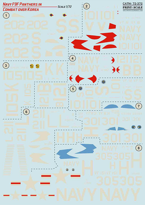 Print Scale PSL72372 Navy F9F-2/3 Panther Korea Combat 1:72