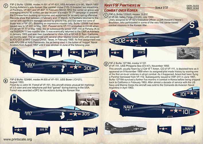 Print Scale PSL72372 Navy F9F-2/3 Panther Korea Combat 1:72