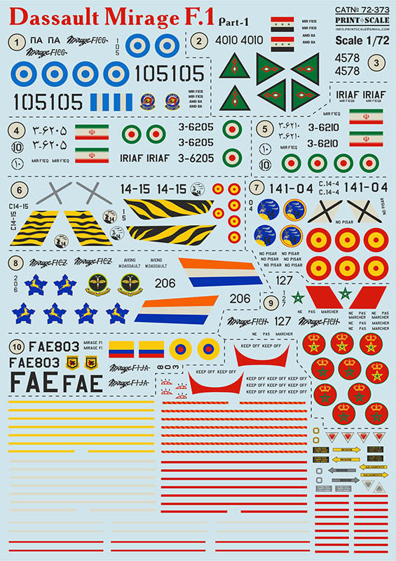 Print Scale PSL72373 1:72 Dassault_Mirage F.1 Part 1 1